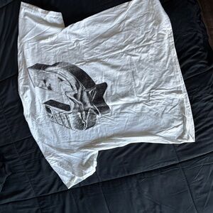 White Short Sleeve Tee with Graphic Print